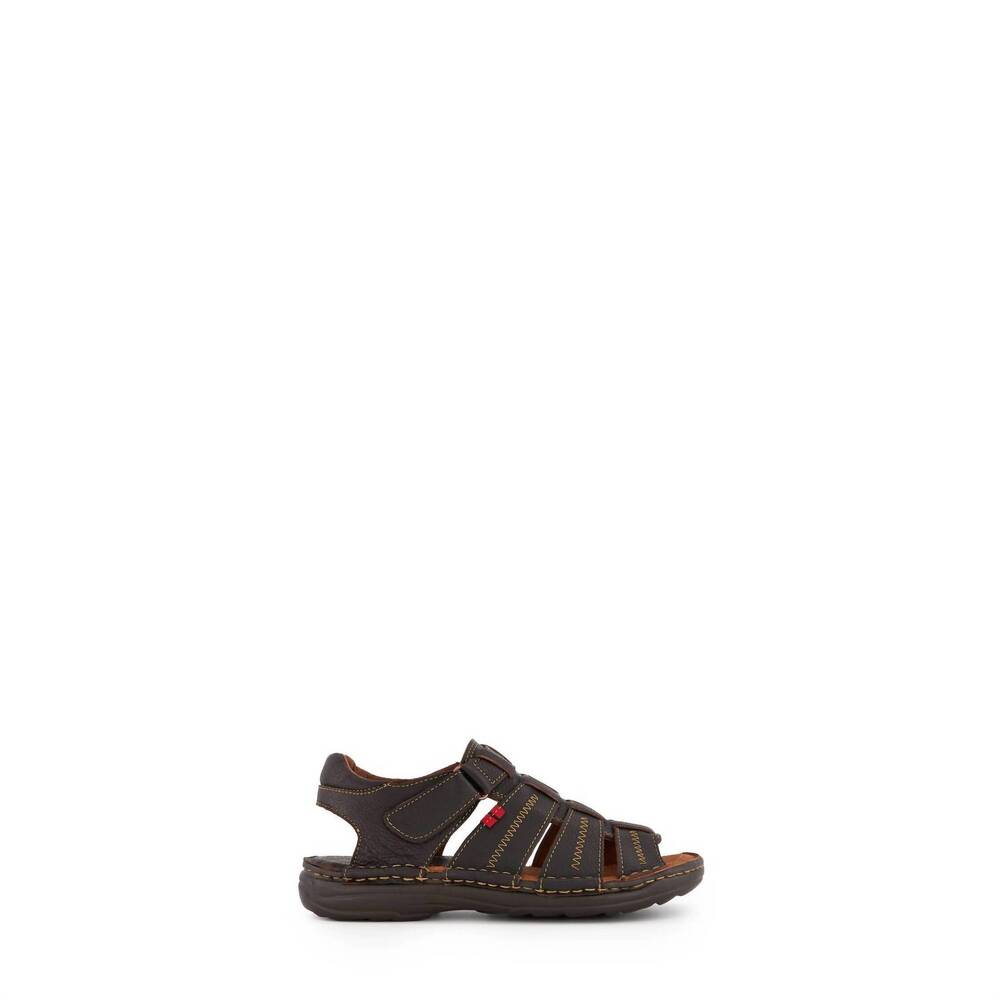 NEW ANDREA men's leather sandal in dark brown